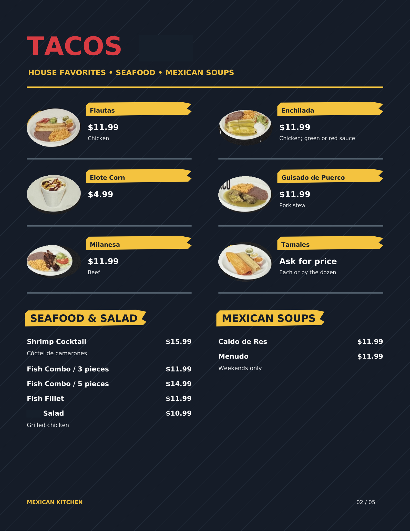 TACOS menu page 2